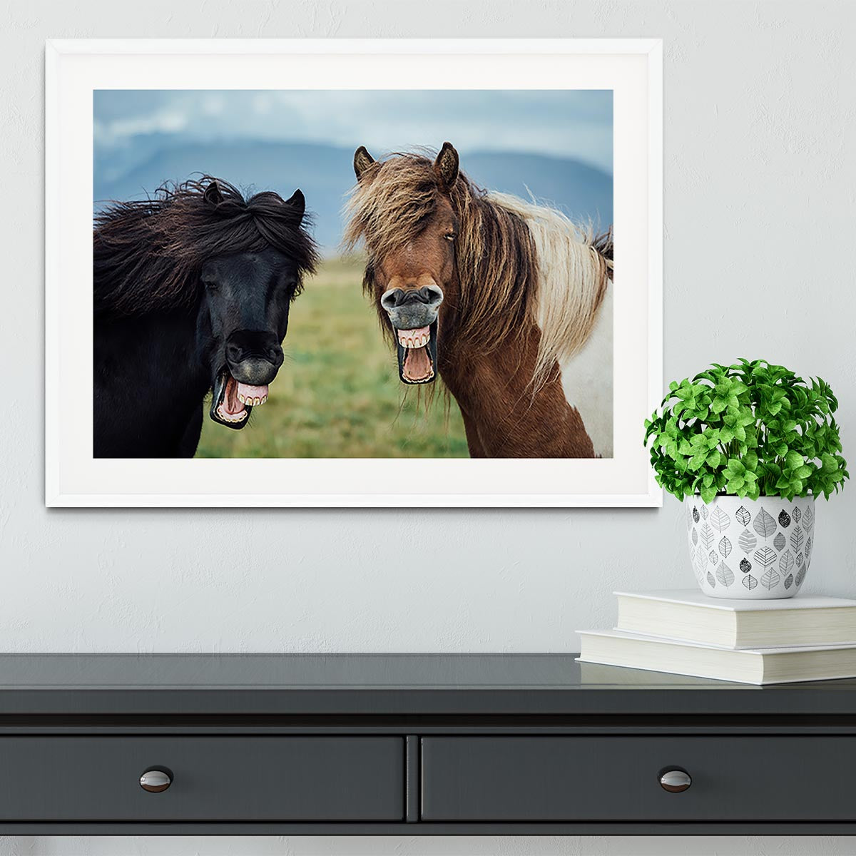 Smiling Horses Framed Print - Canvas Art Rocks - 5
