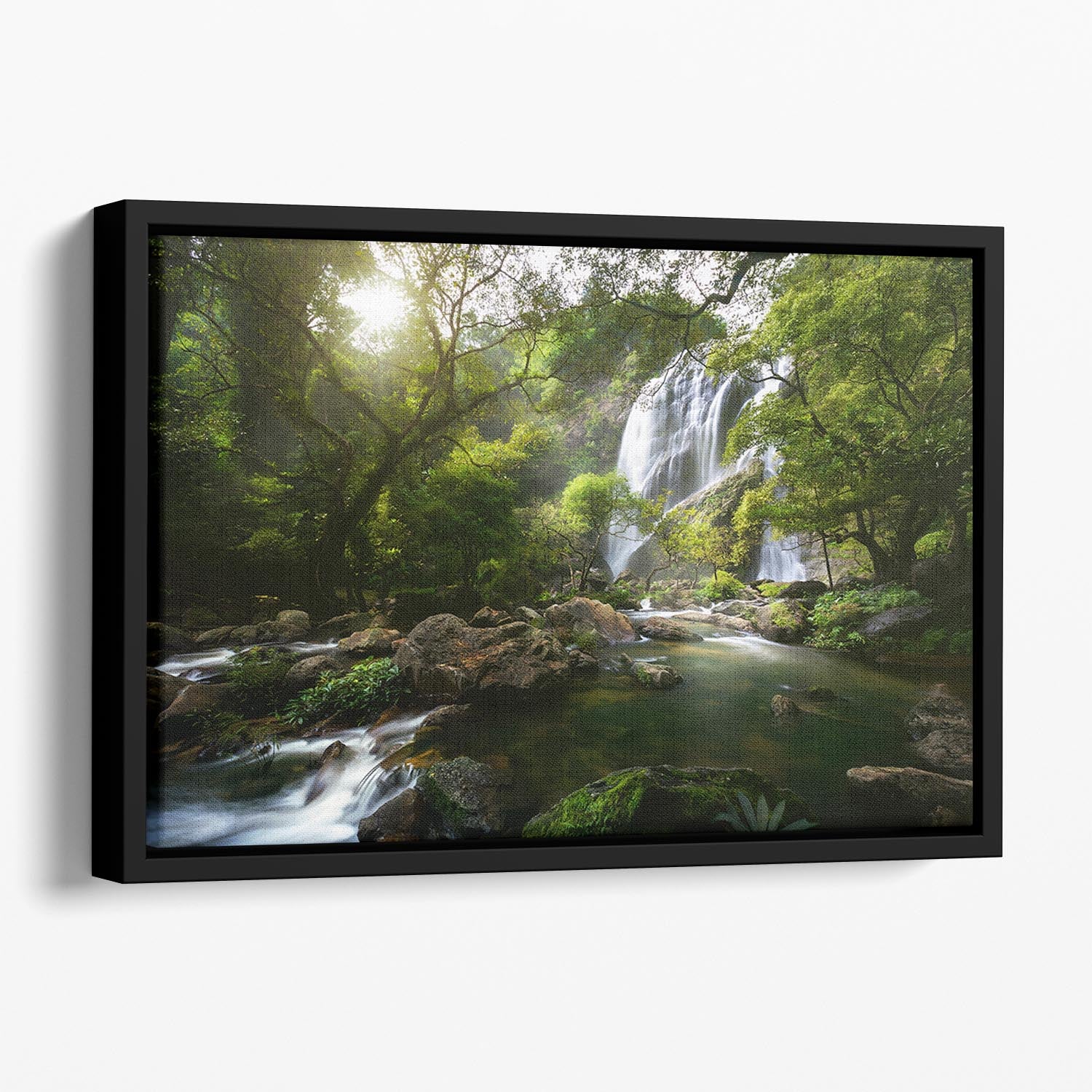 Mountain Stream Floating Framed Canvas - Canvas Art Rocks - 1