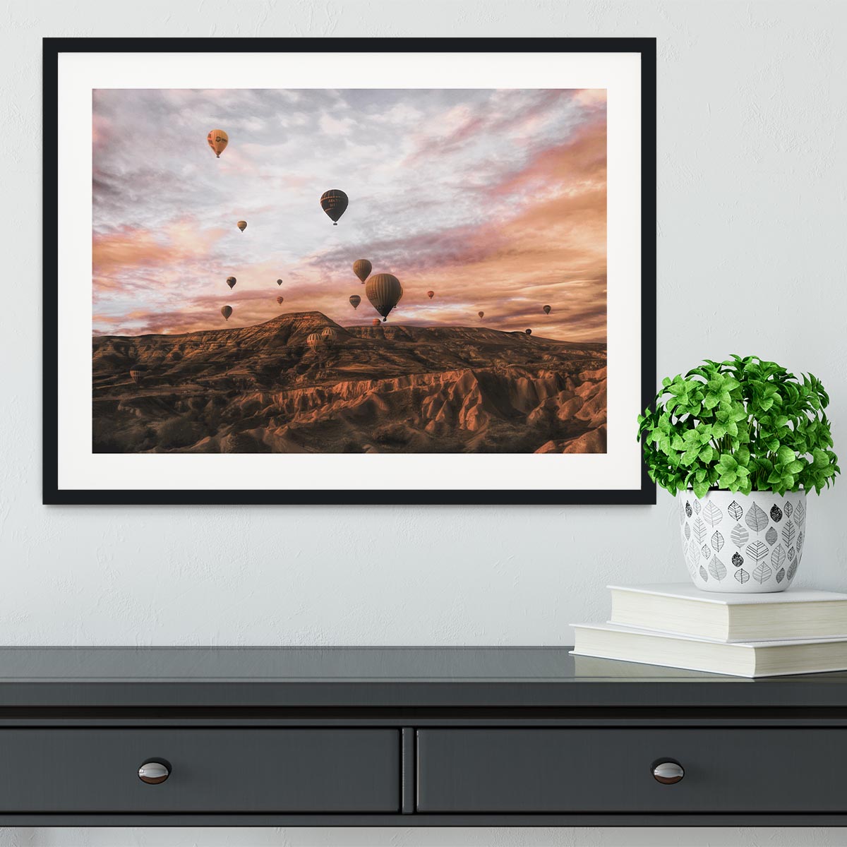 Cappodocia Hot Air Balloon Framed Print - Canvas Art Rocks - 1