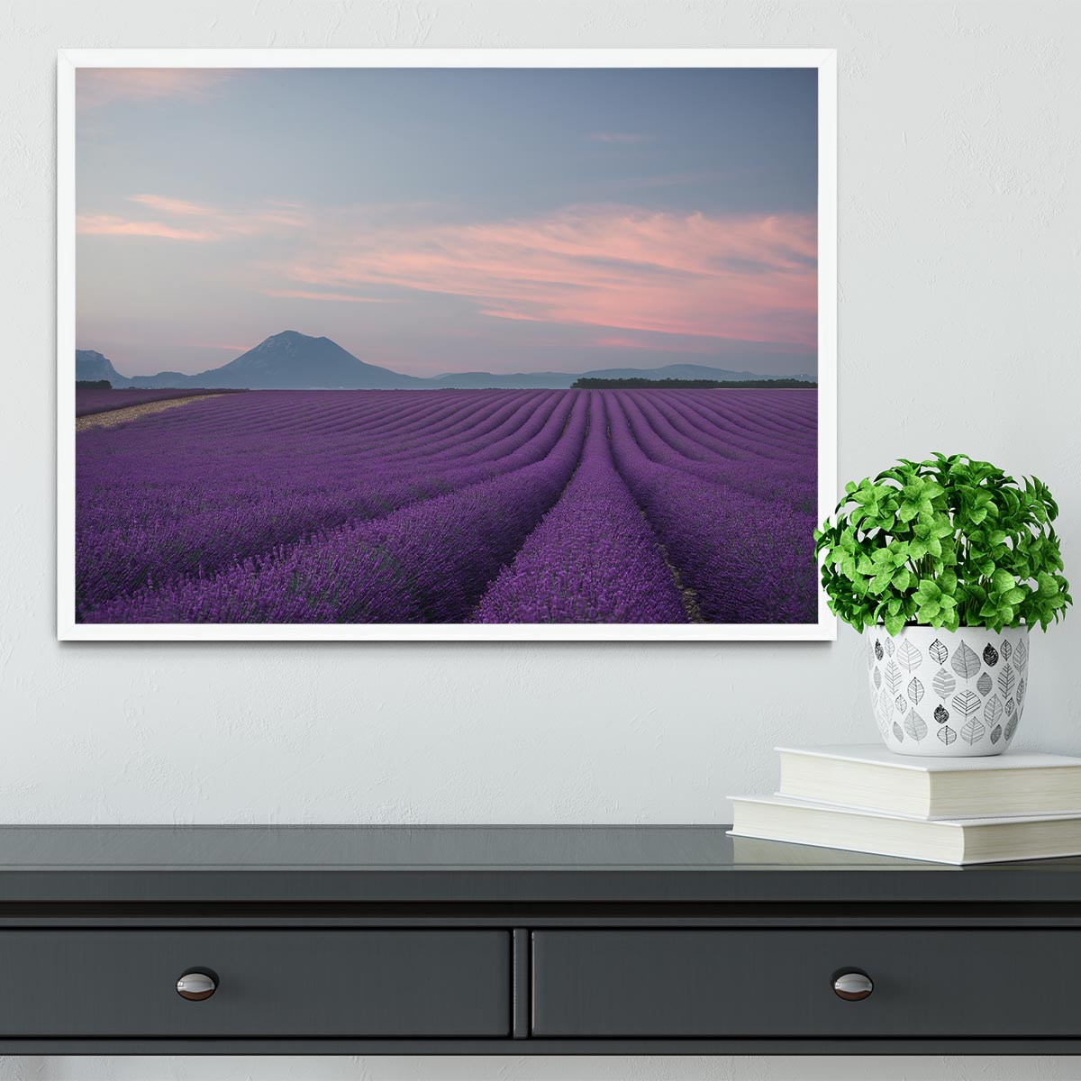 Lavender Field Framed Print - Canvas Art Rocks -6