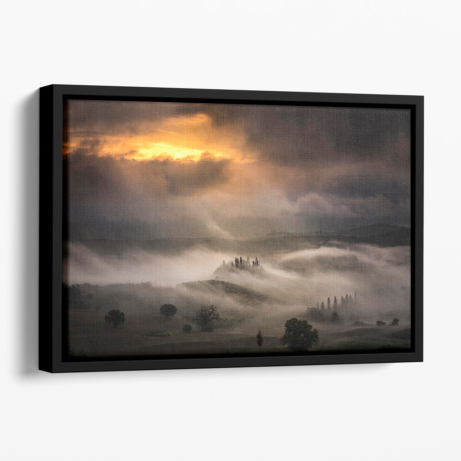 Waves Of Fog Floating Framed Canvas - Canvas Art Rocks - 1