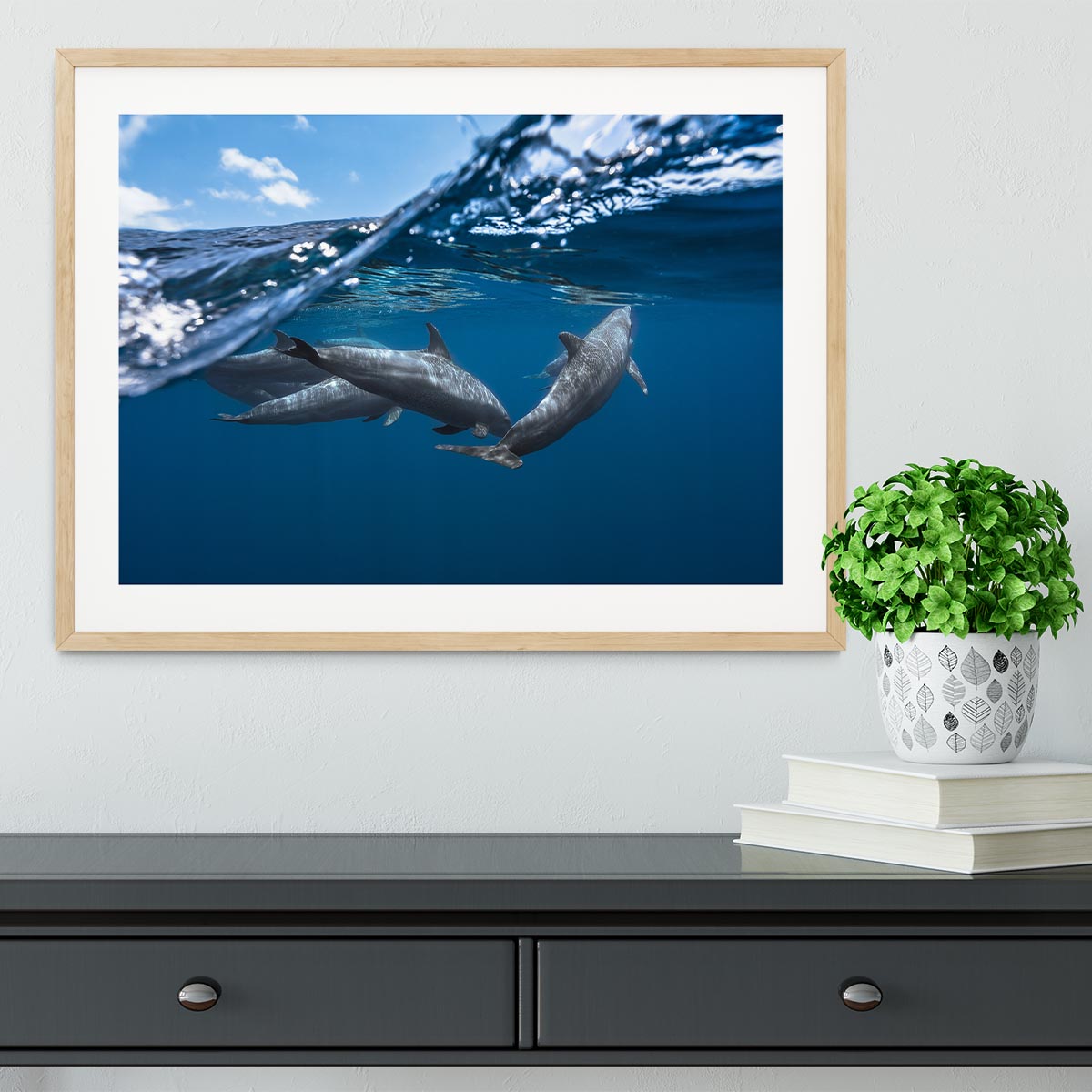 Dolphins Framed Print - Canvas Art Rocks - 3