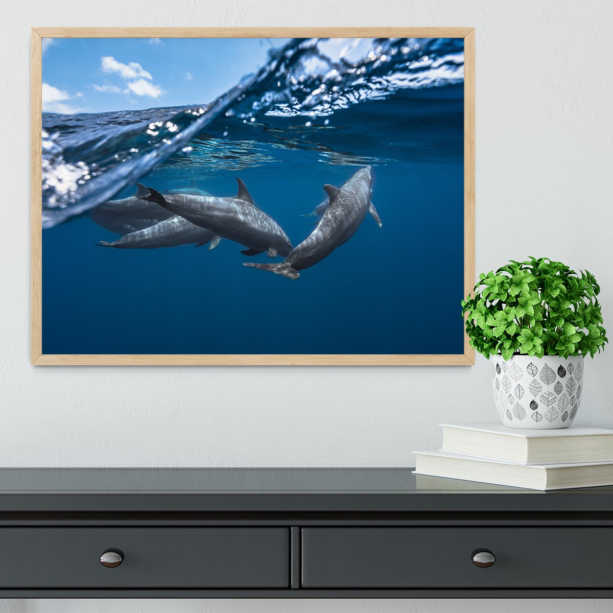 Dolphins Framed Print - Canvas Art Rocks - 4