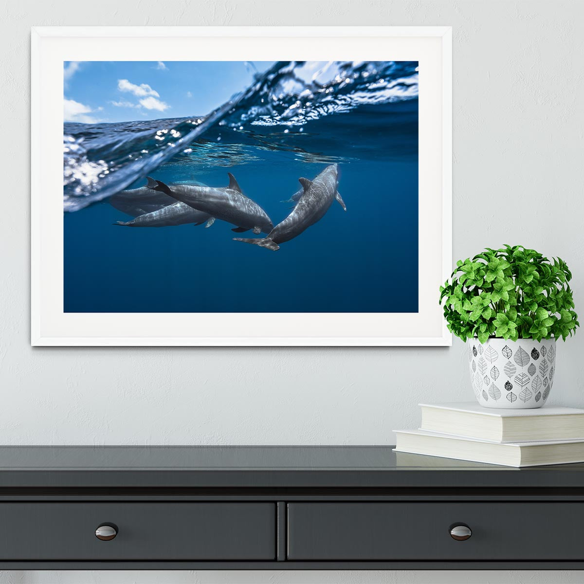 Dolphins Framed Print - Canvas Art Rocks - 5