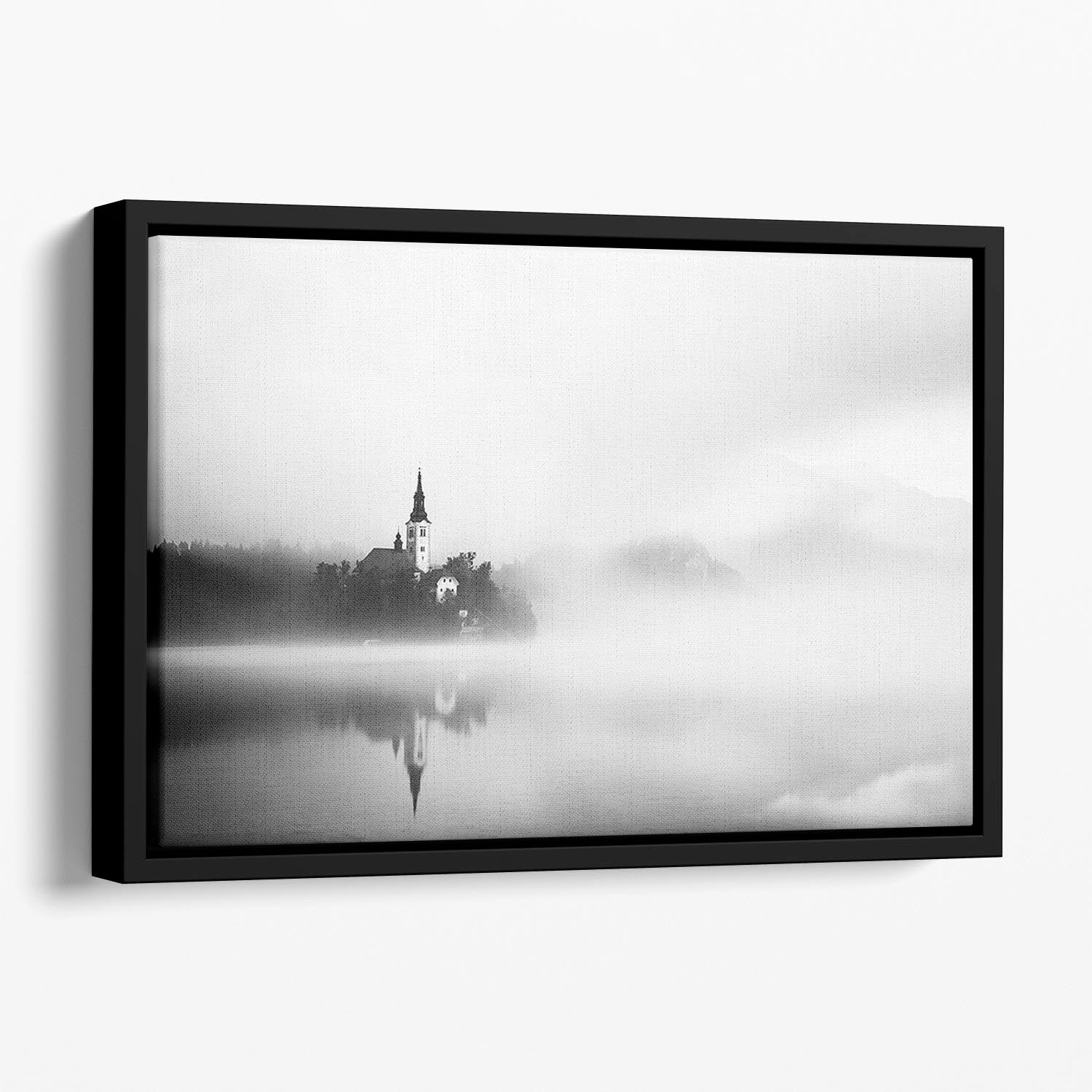 Sunrise At Lake Bled Floating Framed Canvas - Canvas Art Rocks - 1