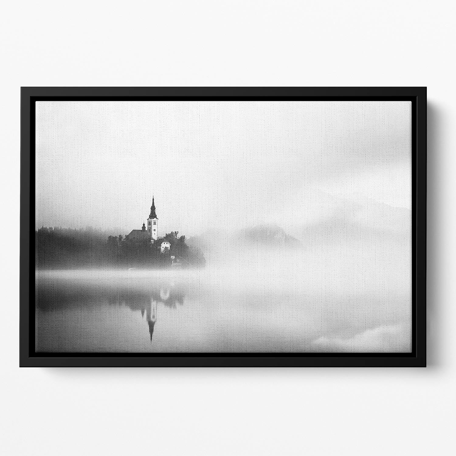 Sunrise At Lake Bled Floating Framed Canvas - Canvas Art Rocks - 2