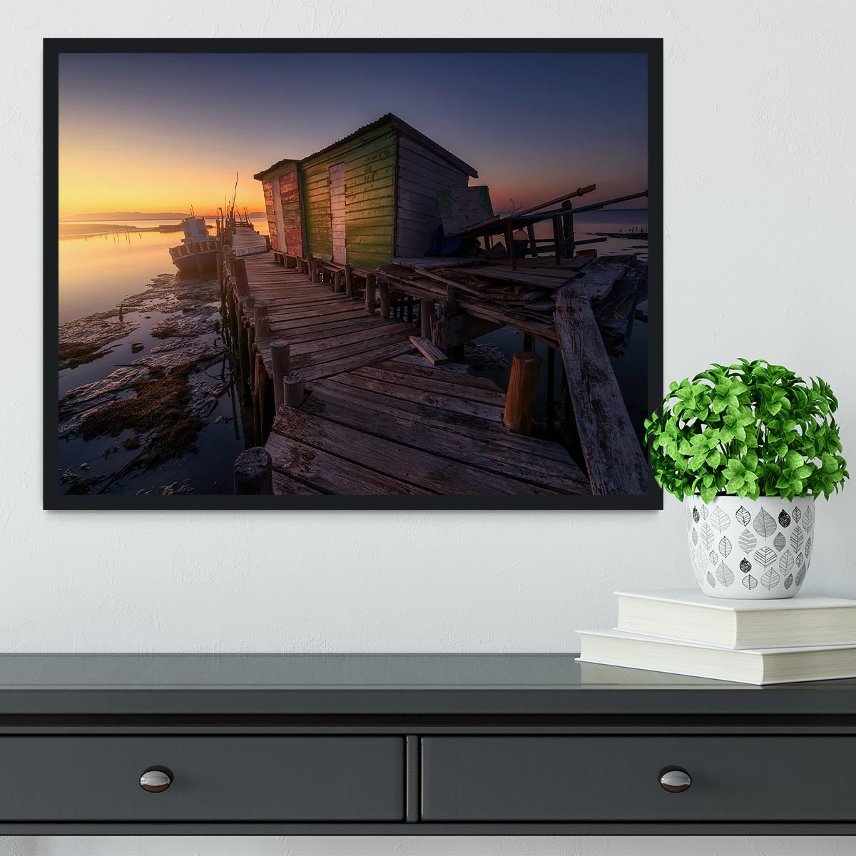 Carrasqueira FishermanaasHouses Framed Print - Canvas Art Rocks - 2