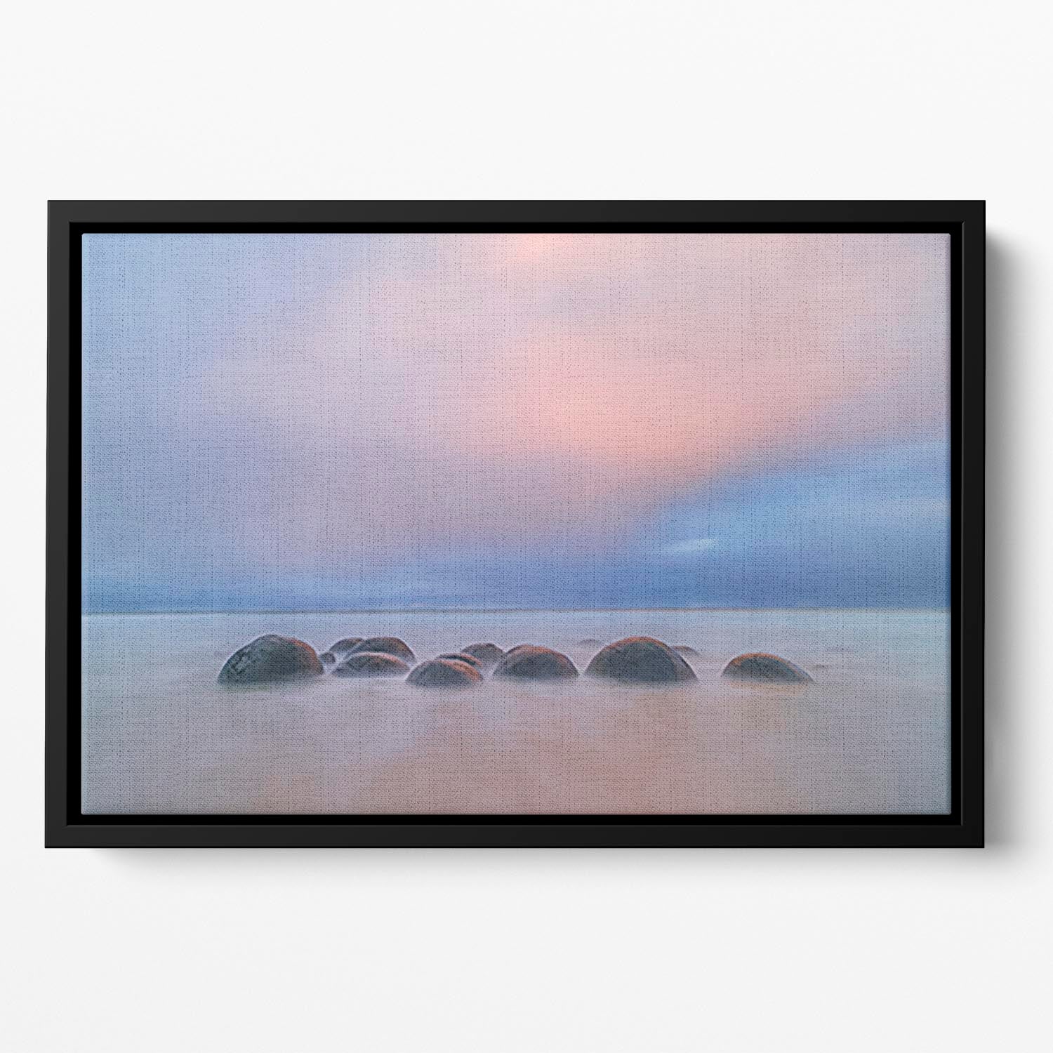 Moeraki Boulders Floating Framed Canvas - Canvas Art Rocks - 2