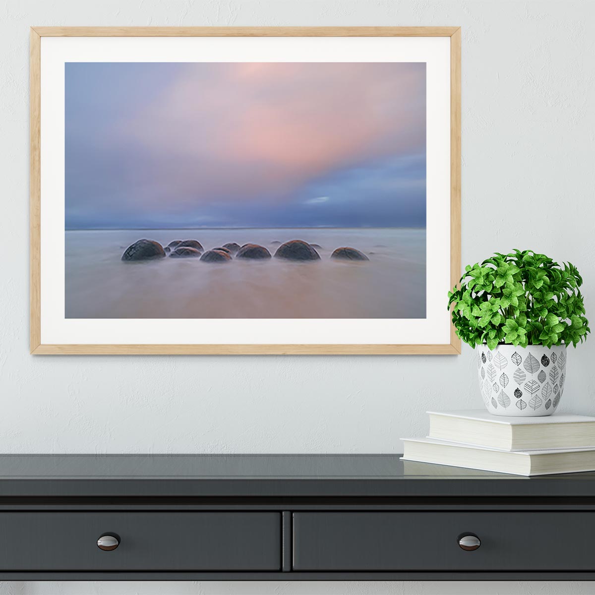 Moeraki Boulders Framed Print - Canvas Art Rocks - 3