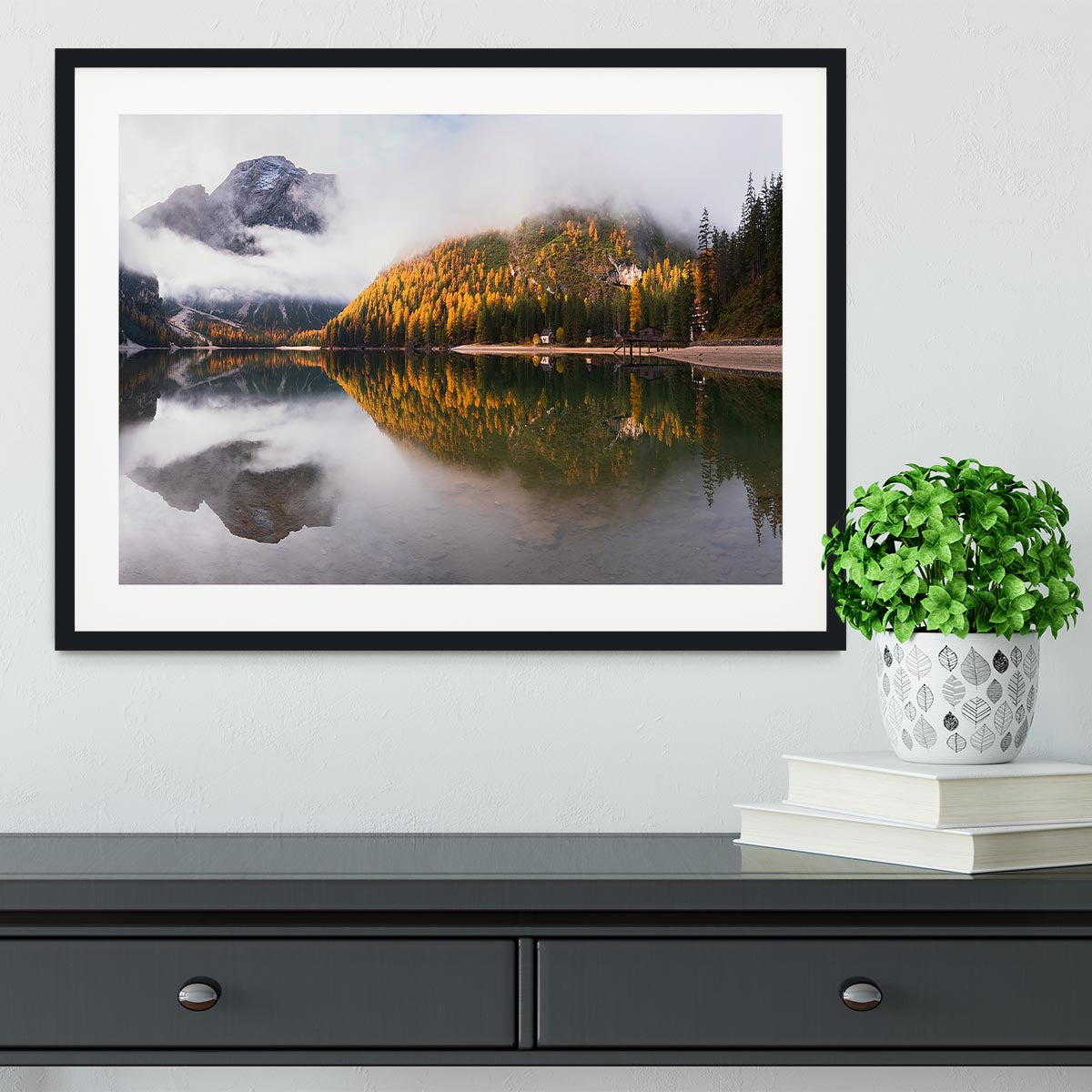 Lake Braies Framed Print - Canvas Art Rocks - 1