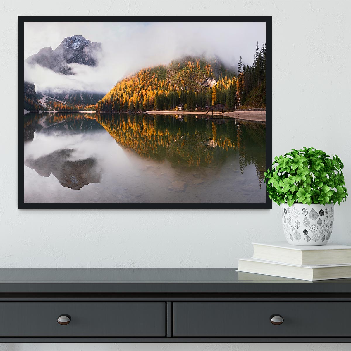 Lake Braies Framed Print - Canvas Art Rocks - 2