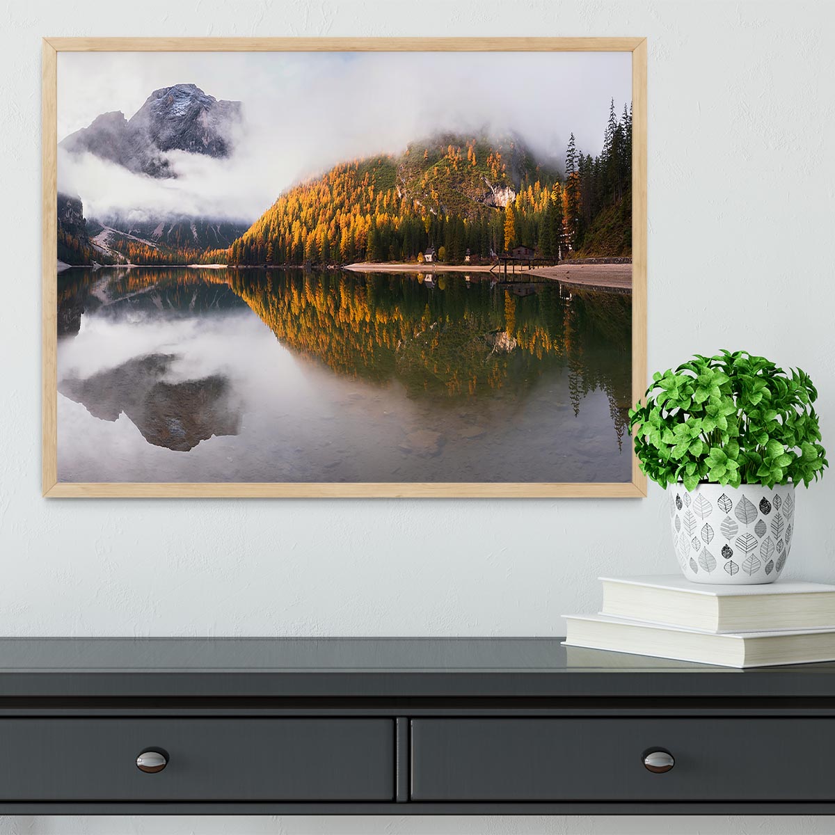 Lake Braies Framed Print - Canvas Art Rocks - 4