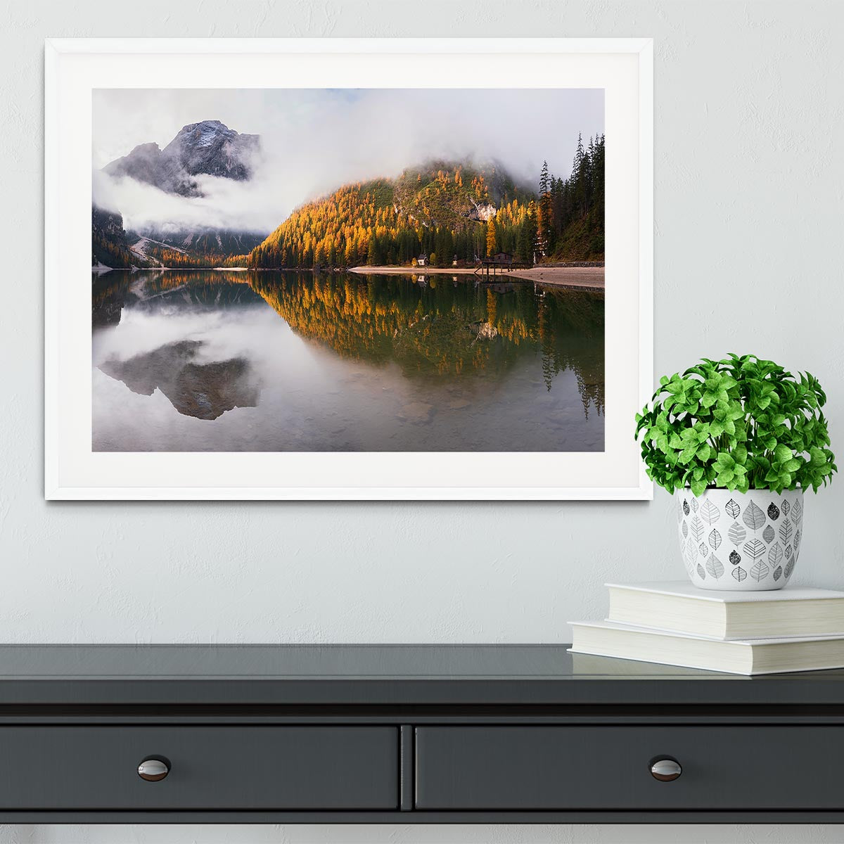 Lake Braies Framed Print - Canvas Art Rocks - 5