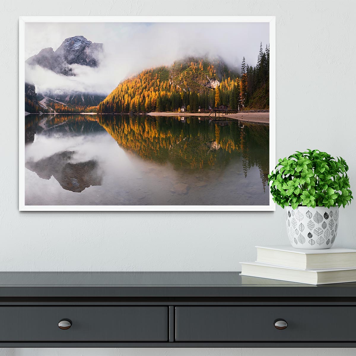 Lake Braies Framed Print - Canvas Art Rocks -6