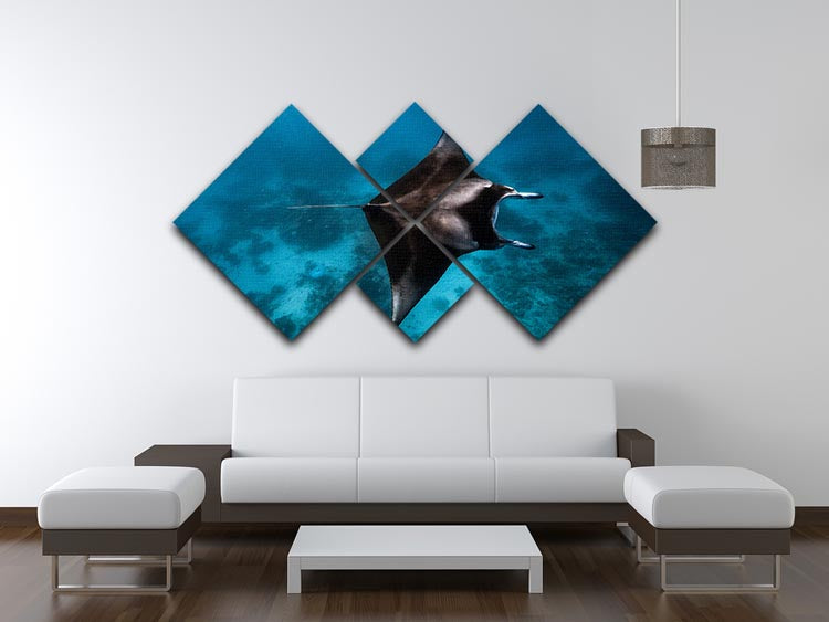 Manta Fly 4 Square Multi Panel Canvas - Canvas Art Rocks - 3