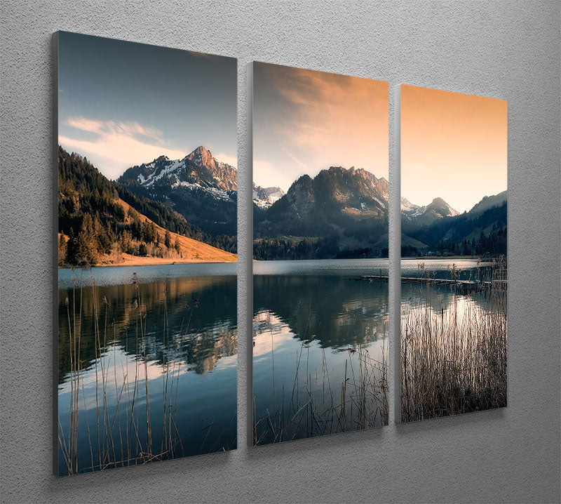 Magic Mood At Schwarzsee (Switzerland) 3 Split Panel Canvas Print - Canvas Art Rocks - 2