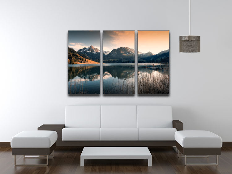 Magic Mood At Schwarzsee (Switzerland) 3 Split Panel Canvas Print - Canvas Art Rocks - 3