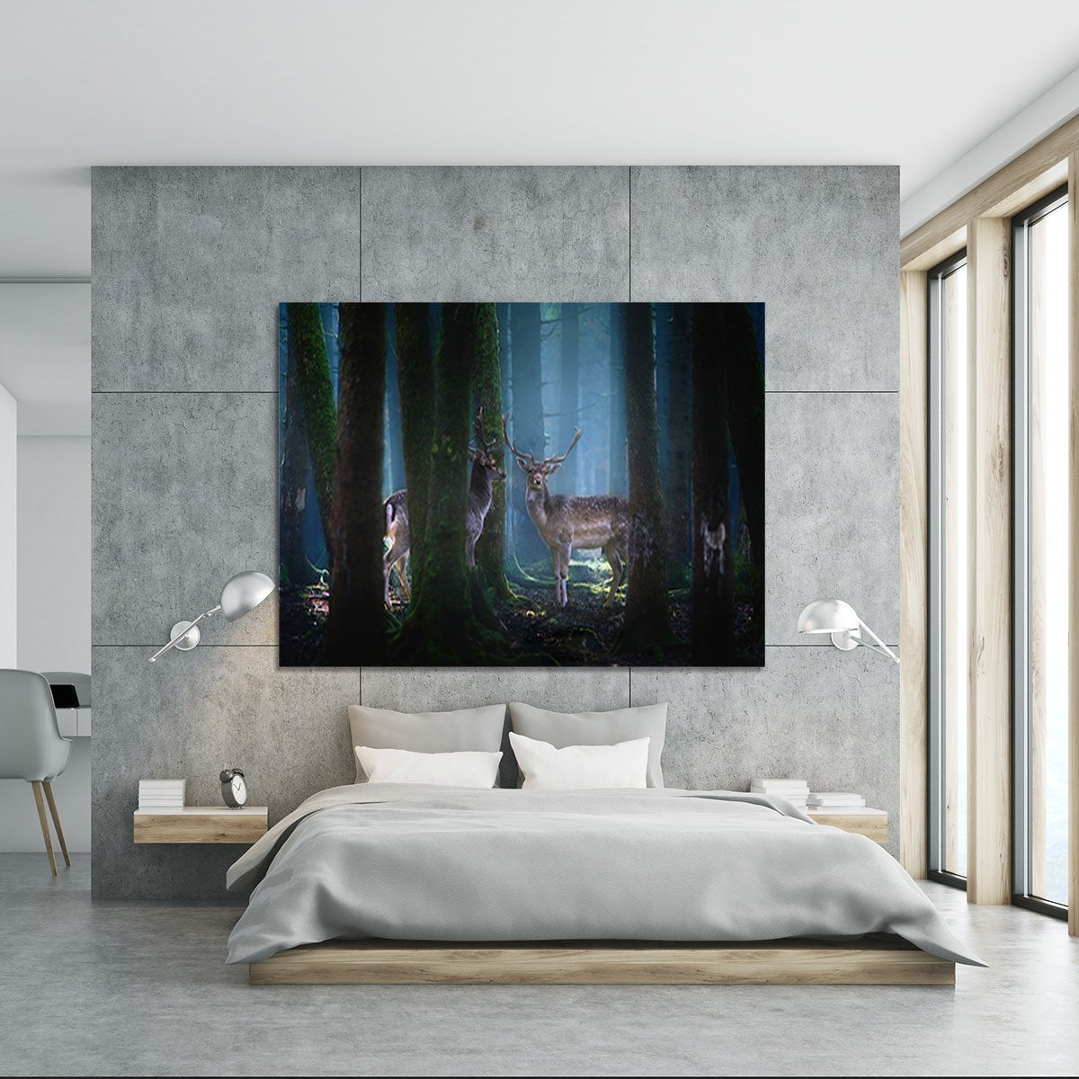 Deers In The Forest Canvas Print or Poster - Canvas Art Rocks - 5