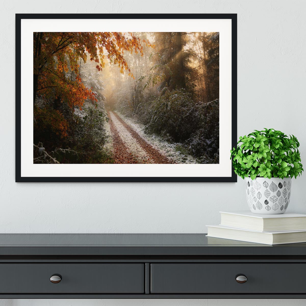 Frosty Fall Framed Print - Canvas Art Rocks - 1