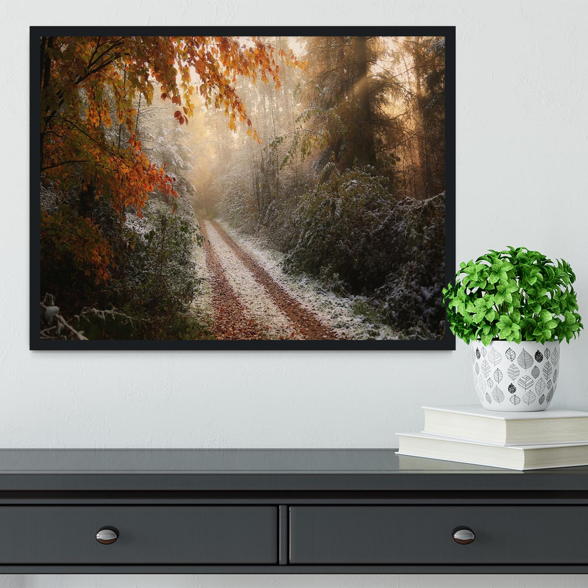 Frosty Fall Framed Print - Canvas Art Rocks - 2