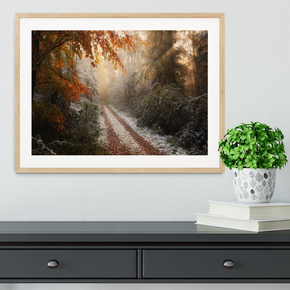 Frosty Fall Framed Print - Canvas Art Rocks - 3