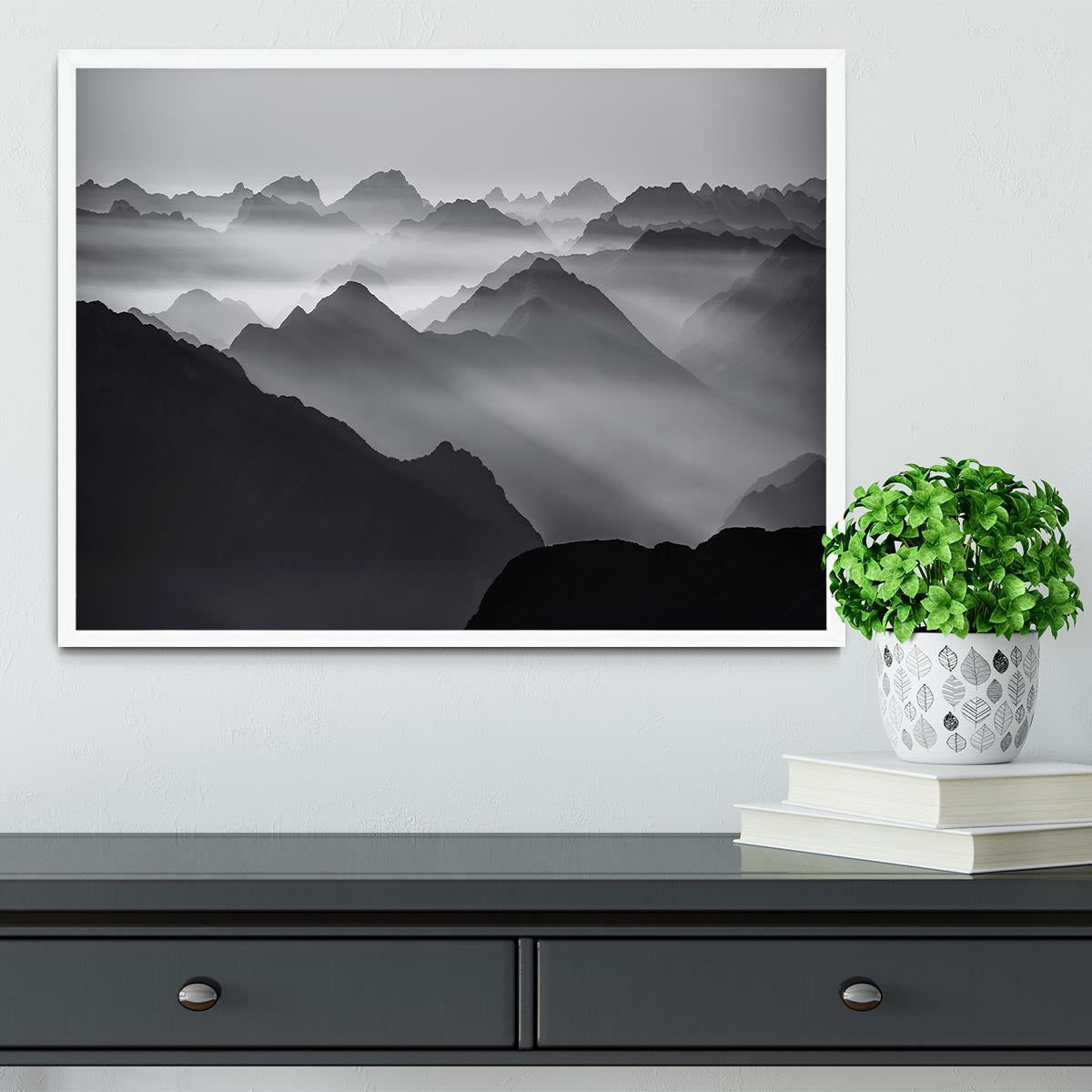 Mountain Layers Framed Print - Canvas Art Rocks -6