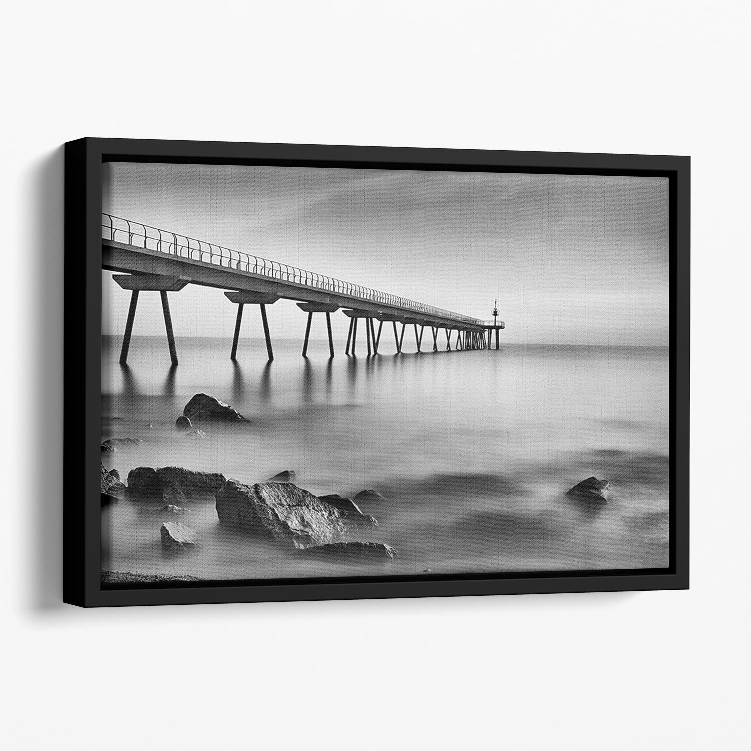 Pont Del Petroli Floating Framed Canvas - Canvas Art Rocks - 1