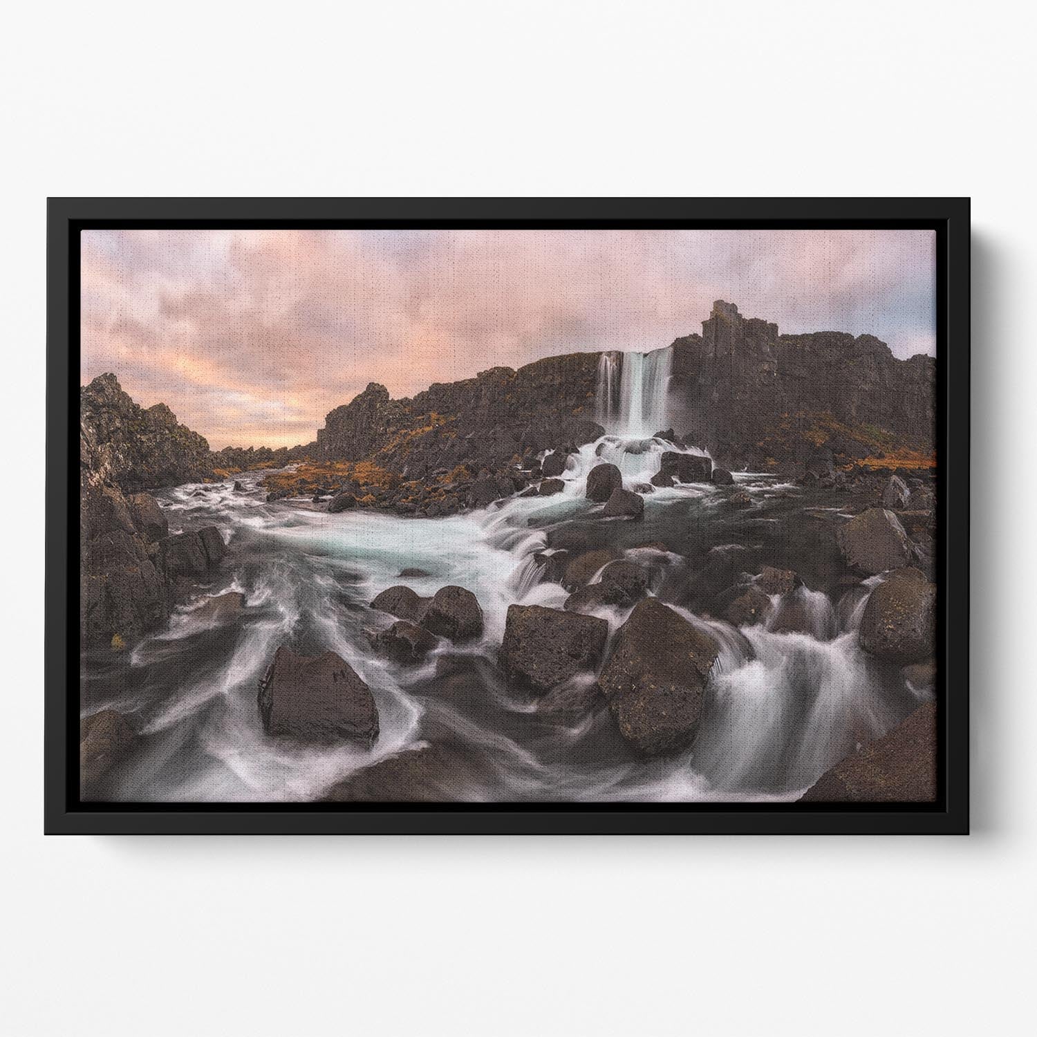 Oxararfoss Floating Framed Canvas - Canvas Art Rocks - 2