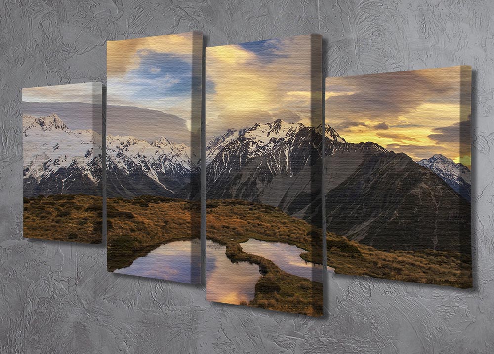Mountain Light 4 Split Panel Canvas - Canvas Art Rocks - 2
