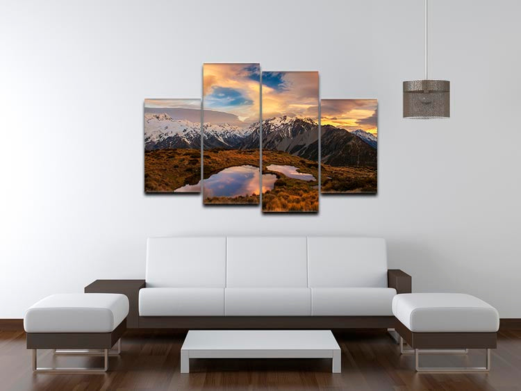 Mountain Light 4 Split Panel Canvas - Canvas Art Rocks - 3