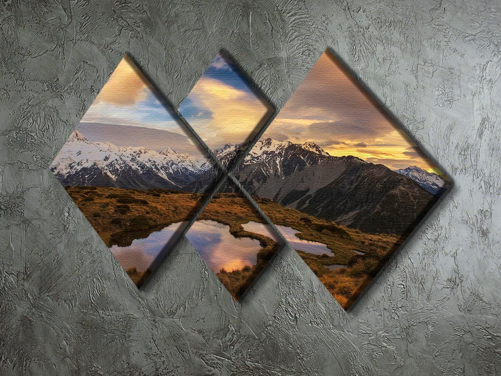 Mountain Light 4 Square Multi Panel Canvas - Canvas Art Rocks - 2