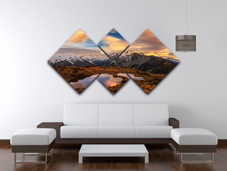 Mountain Light 4 Square Multi Panel Canvas - Canvas Art Rocks - 3