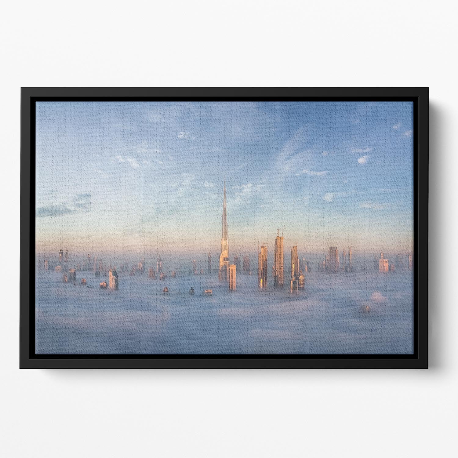 Sinking In Fog Floating Framed Canvas - Canvas Art Rocks - 2