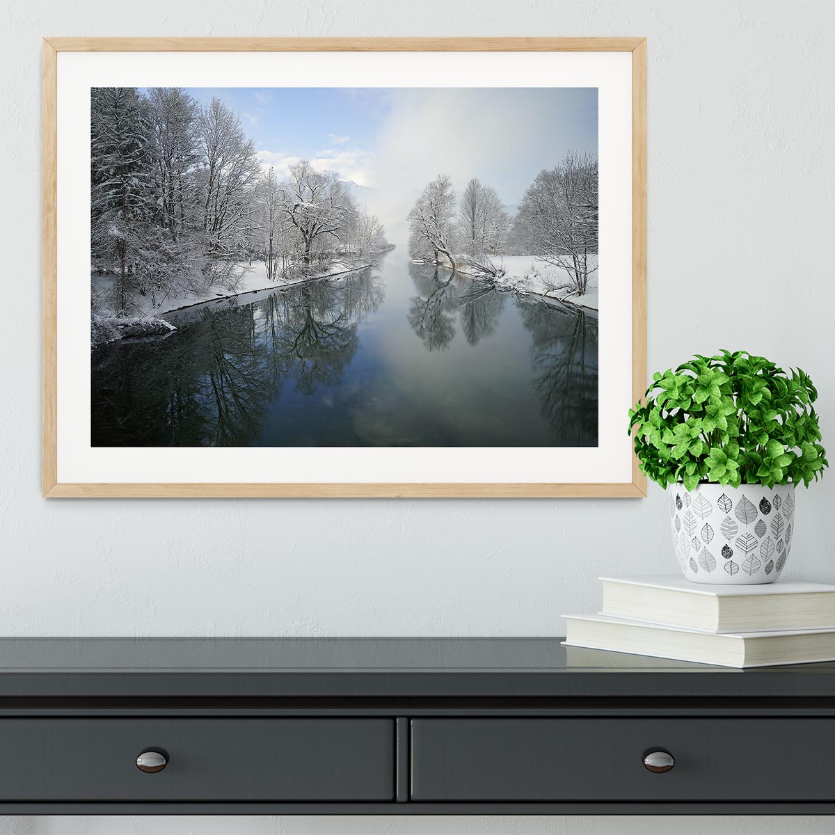 Winter River Framed Print - Canvas Art Rocks - 3