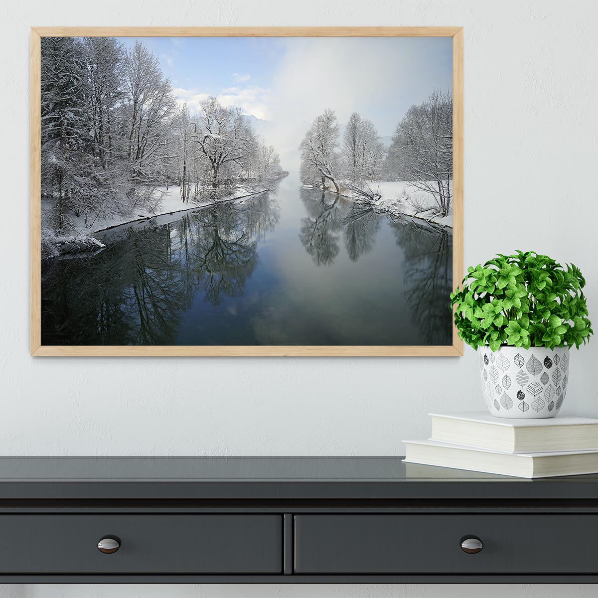 Winter River Framed Print - Canvas Art Rocks - 4