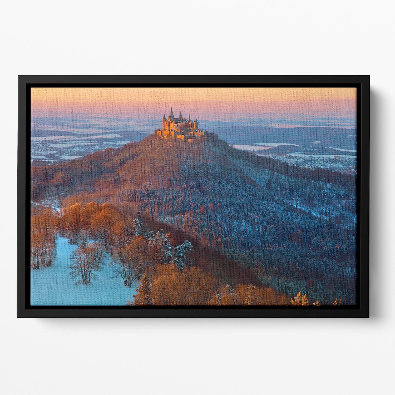 Hohenzollern In Winter Mood Floating Framed Canvas - Canvas Art Rocks - 2