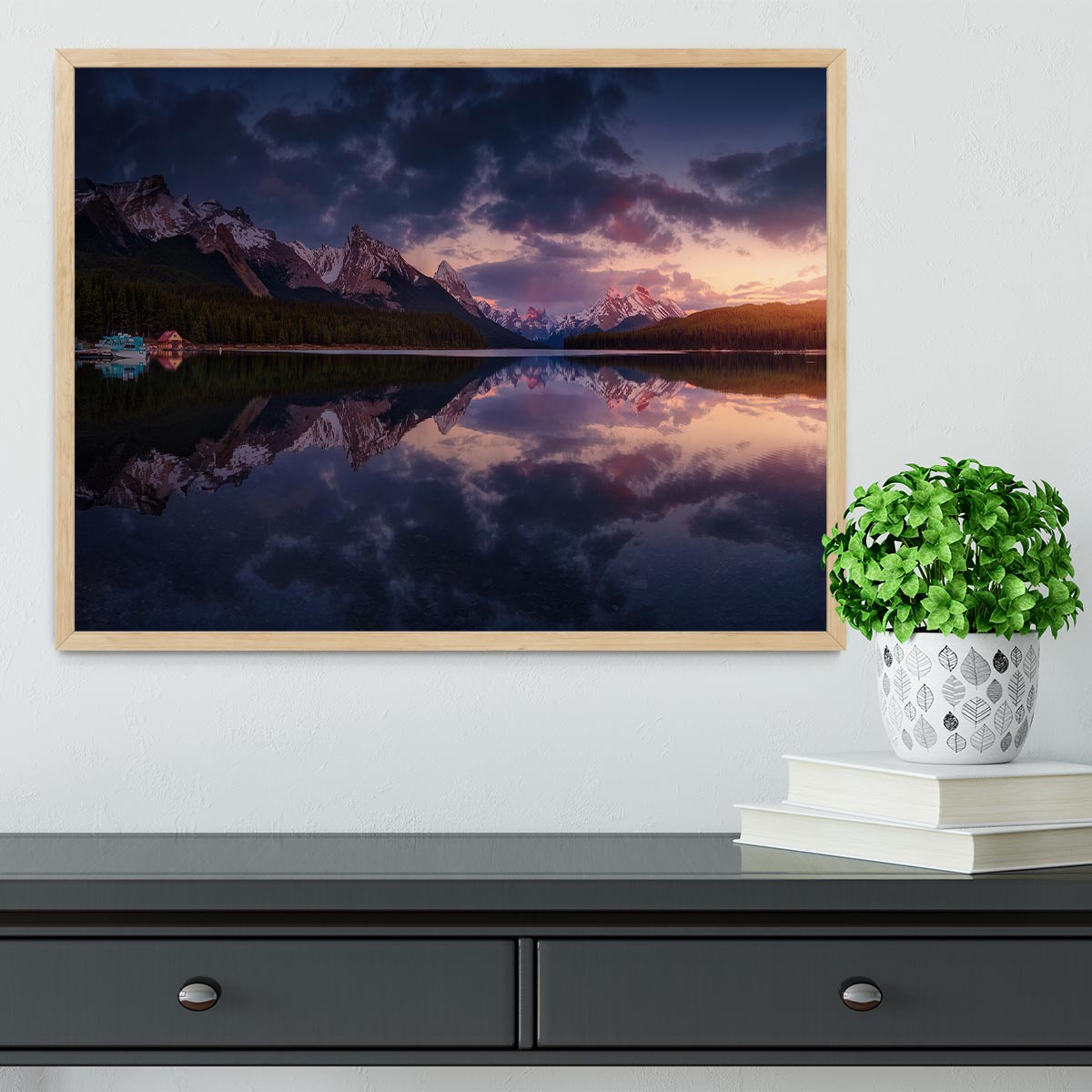 Maligne Mountains Framed Print - Canvas Art Rocks - 4