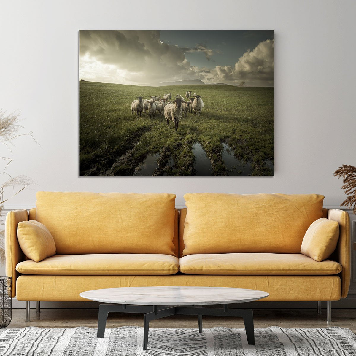 Sheep in field Canvas Print or Poster - Canvas Art Rocks - 4