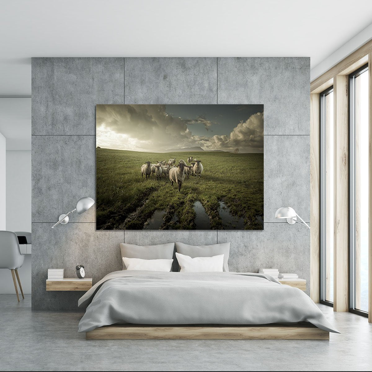 Sheep in field Canvas Print or Poster - Canvas Art Rocks - 5