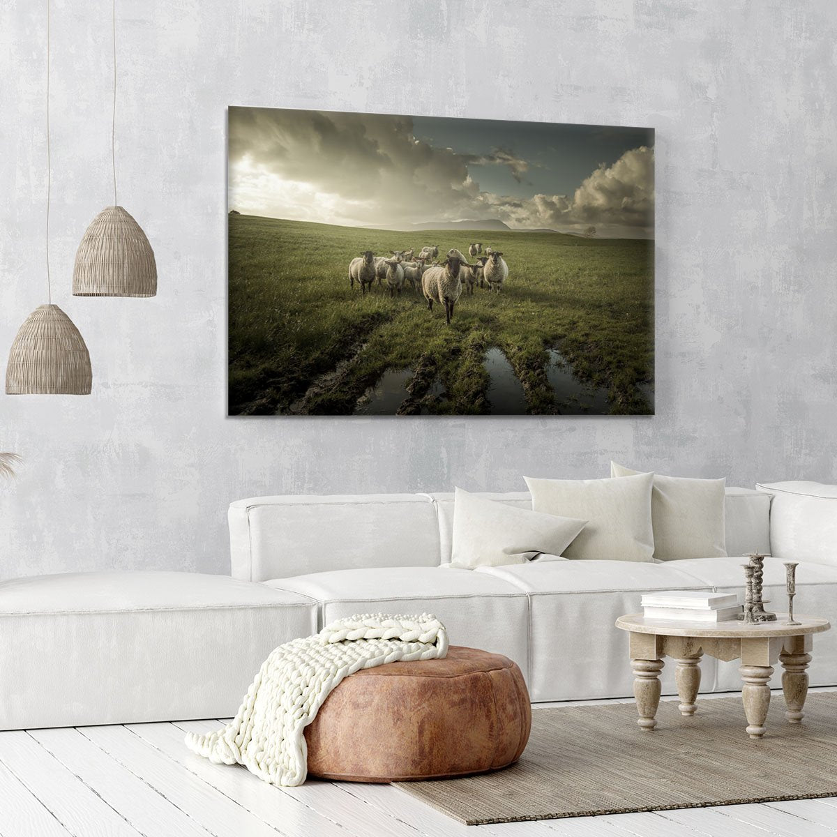 Sheep in field Canvas Print or Poster - Canvas Art Rocks - 6