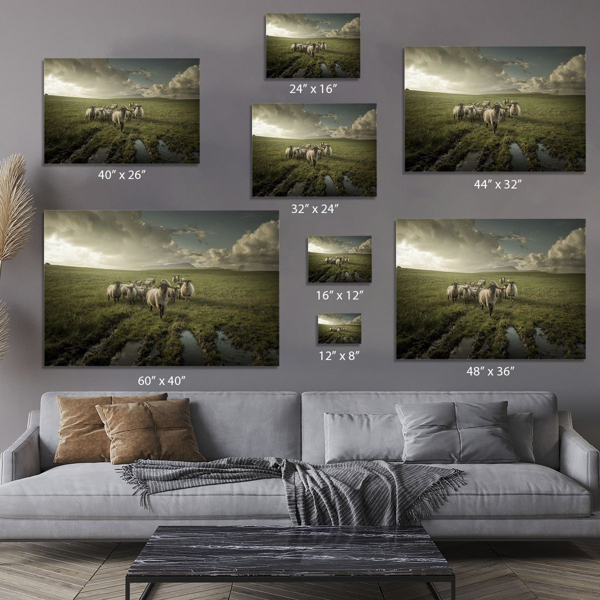 Sheep in field Canvas Print or Poster - Canvas Art Rocks - 7