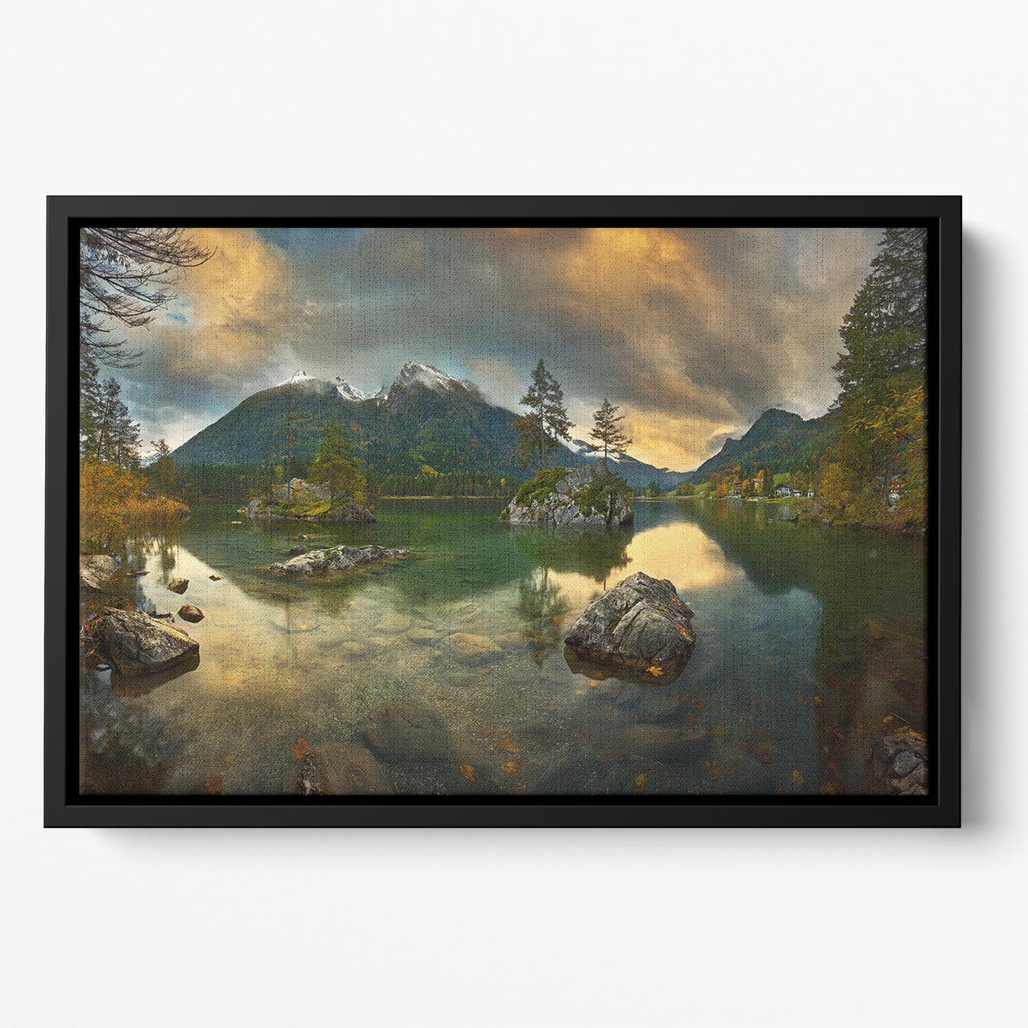 Hintersee Floating Framed Canvas - Canvas Art Rocks - 2