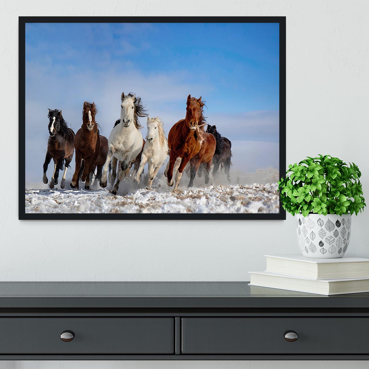 Mongolia Horses Framed Print - Canvas Art Rocks - 2