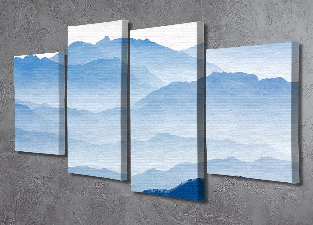 Misty Mountains 4 Split Panel Canvas - Canvas Art Rocks - 2