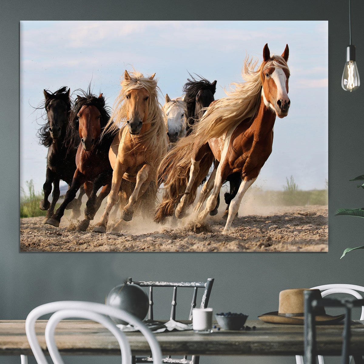 Lucky Six Horses Canvas Print or Poster - Canvas Art Rocks - 3