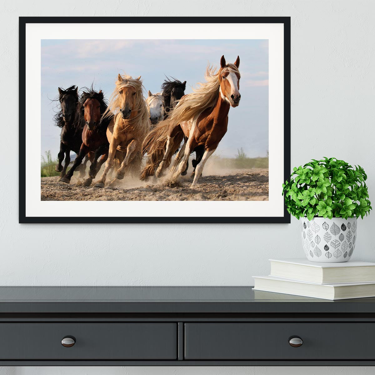 Lucky Six Horses Framed Print - Canvas Art Rocks - 1