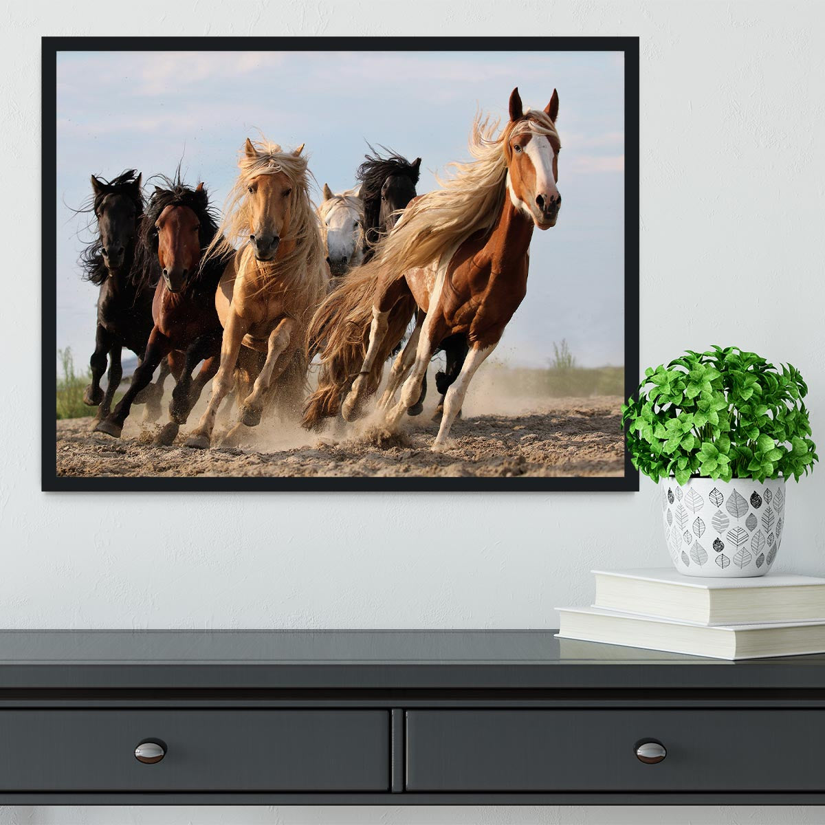 Lucky Six Horses Framed Print - Canvas Art Rocks - 2