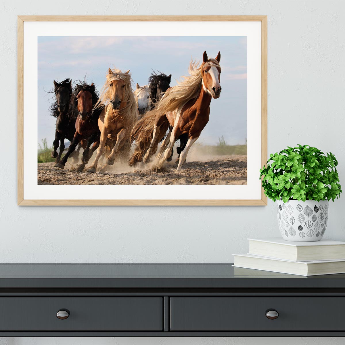 Lucky Six Horses Framed Print - Canvas Art Rocks - 3