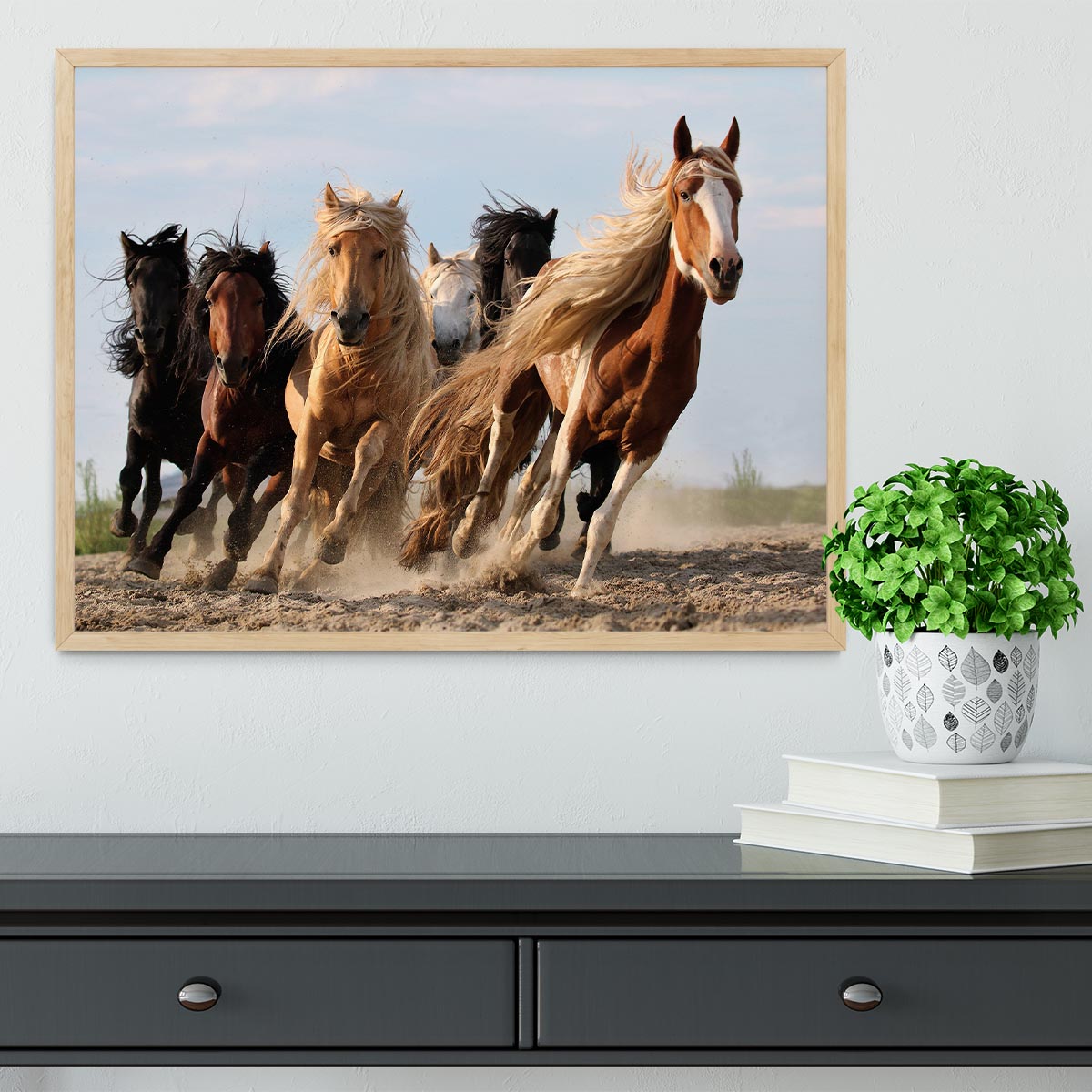 Lucky Six Horses Framed Print - Canvas Art Rocks - 4