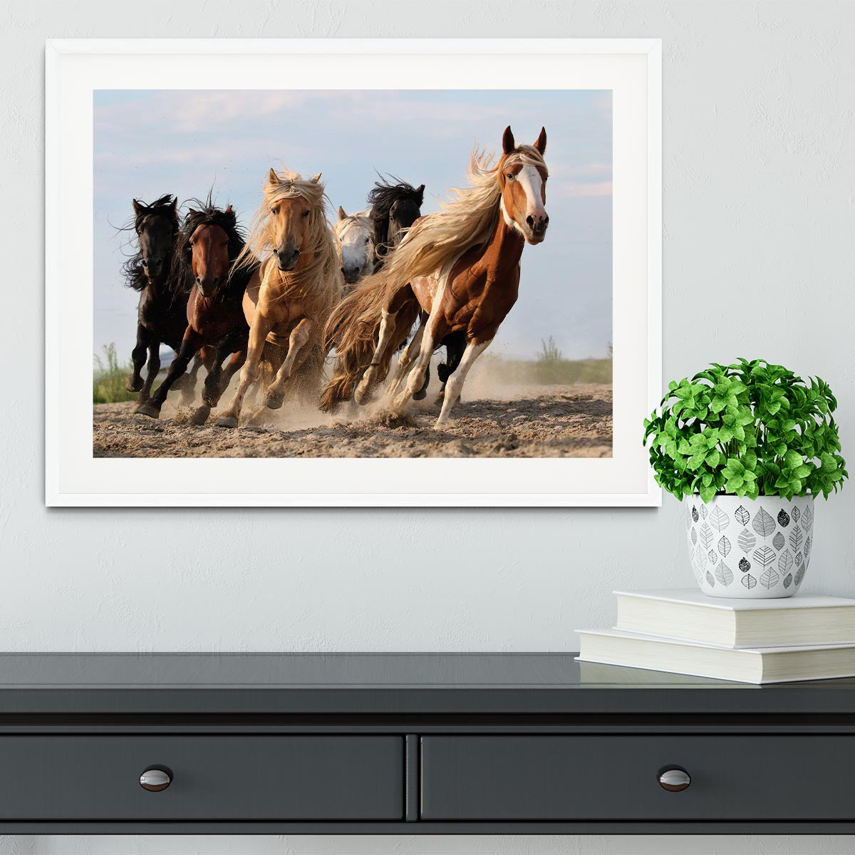 Lucky Six Horses Framed Print - Canvas Art Rocks - 5